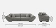 Duino Boucle Fabric 4 Seater Sofa in Graphite Grey Colour