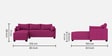 Duke Fabric RHS Sectional Sofa(3 + Lounger) In Mulberry Colour