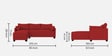 Duke Fabric RHS Sectional Sofa(3 + Lounger) In Red Colour