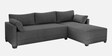 Duke Fabric LHS Sectional Sofa(3 + Lounger) In Grey Colour