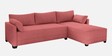 Duke Fabric LHS Sectional Sofa(3 + Lounger) In Pink Colour