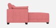 Duke Fabric LHS Sectional Sofa(3 + Lounger) In Pink Colour