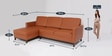 Dunford Leatherette RHS Sectional Sofa (3 + Lounger) in Tan Colour