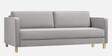 Dunsta Velvet 3 Seater Sofa In Grey Colour
