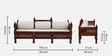 Durbar Sheesham Wood 3 Seater Sofa in Honey Oak Finish