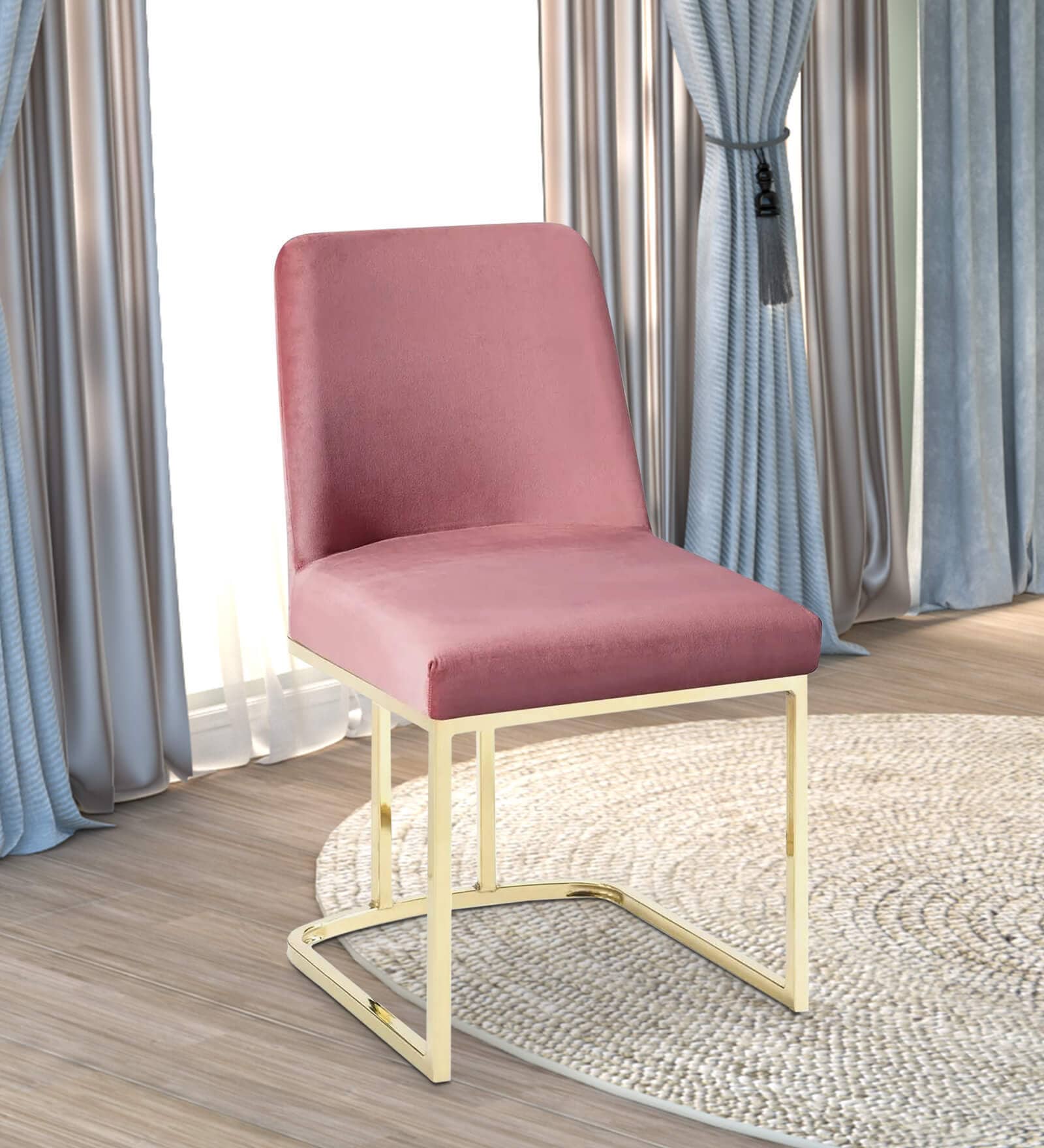 Dua Cantilever Chair In Champagne &  Gold Colour
