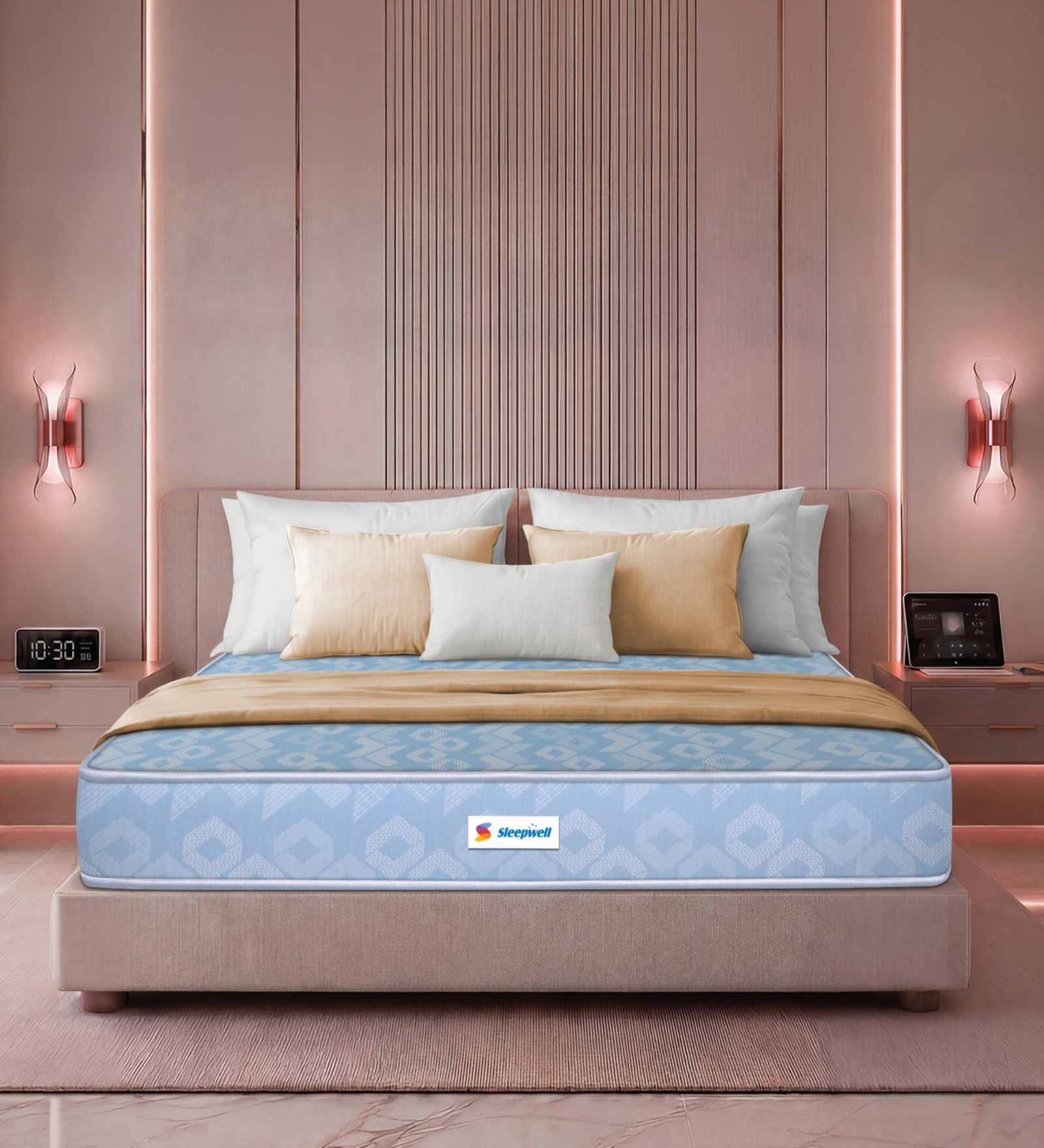 Dual 6 Inches Foam Queen Size Mattress in Blue Colour