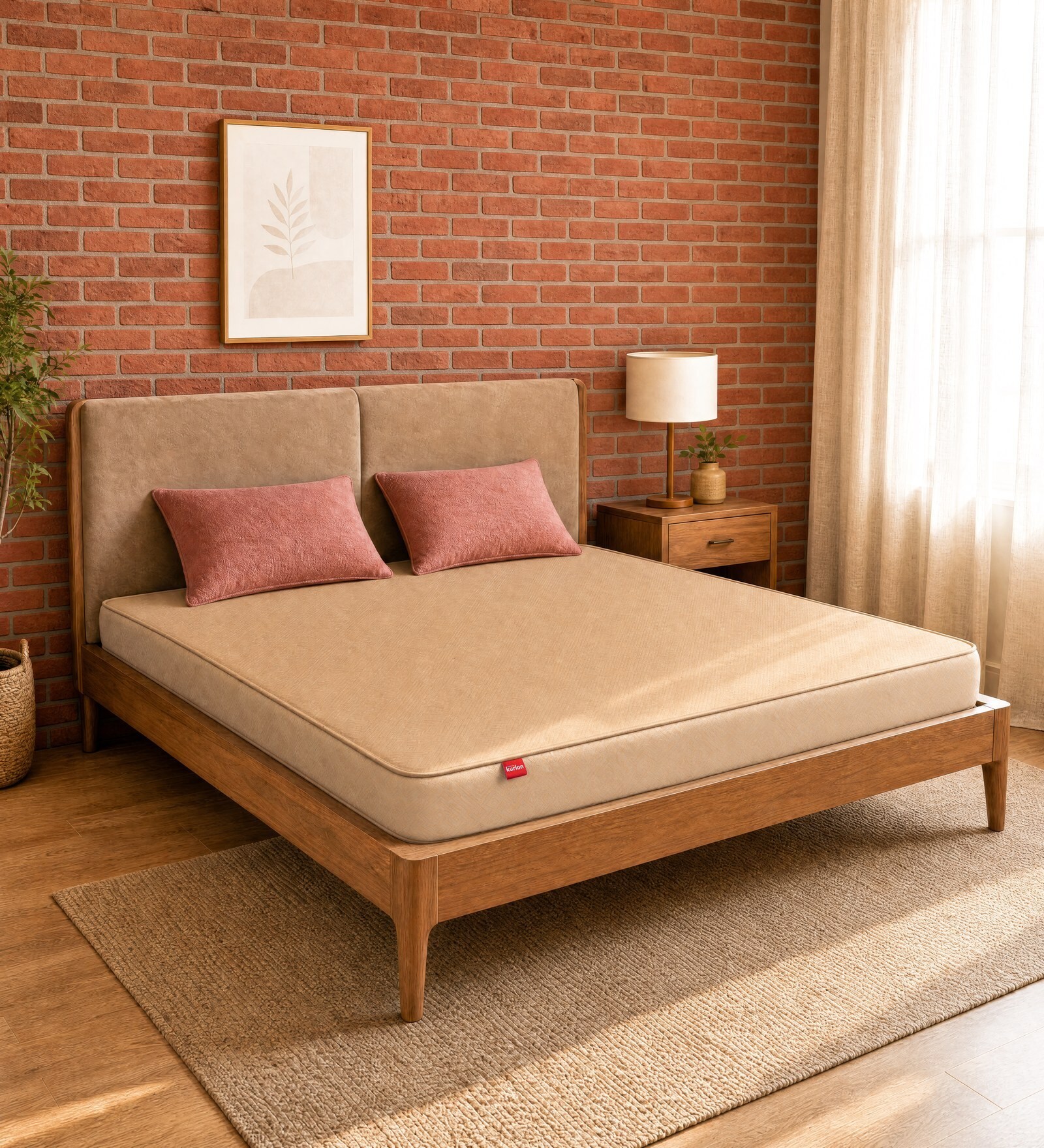 Dual 8 Inches PU Foam Single Size Mattress in Beige Colour