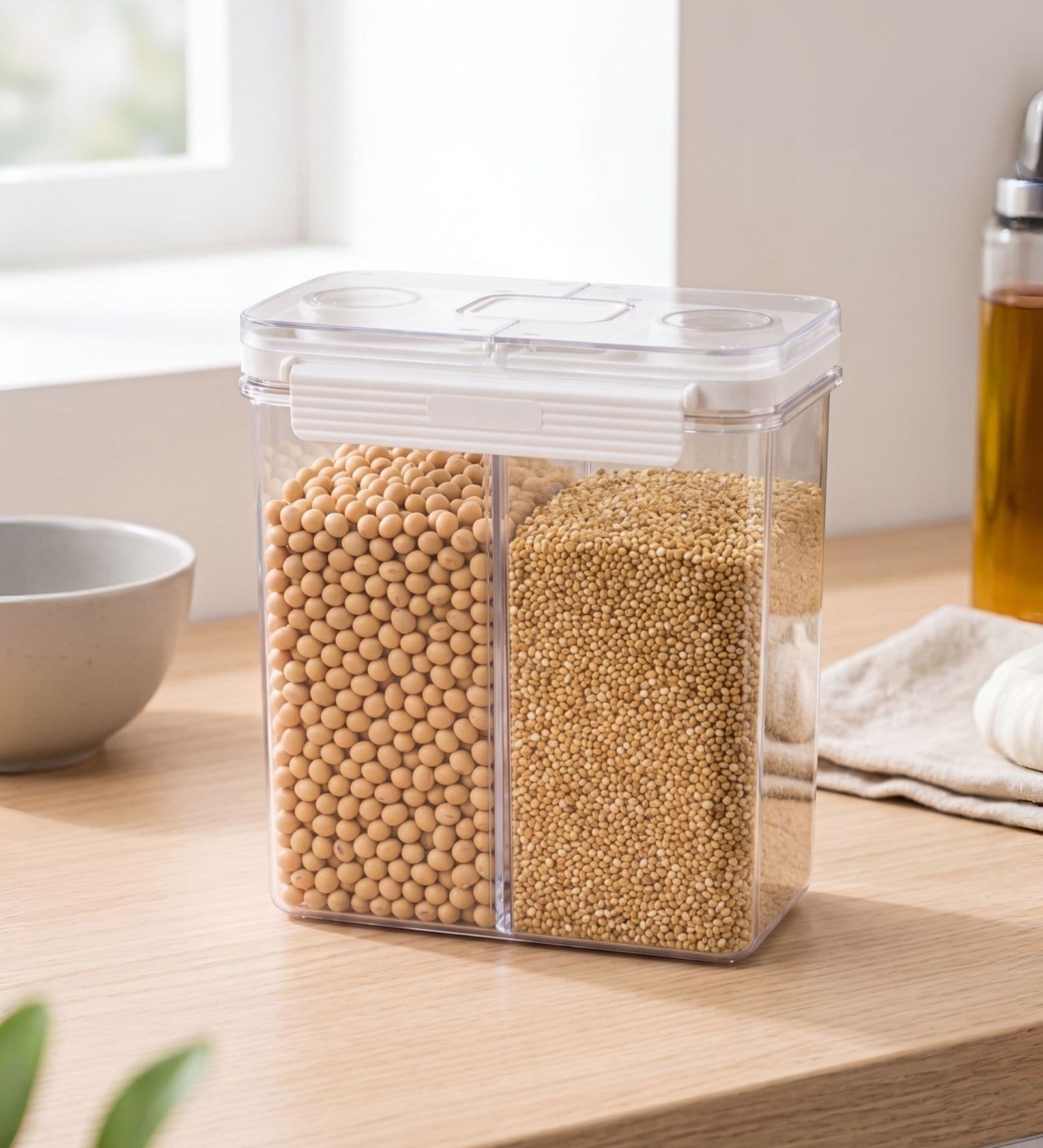 4.5 Litre Dual Compartment Dry Food Storage Container