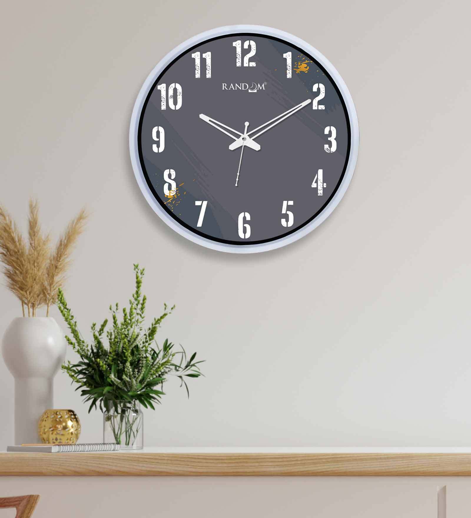 White Plastic Dual Frame Modern Wall Clock