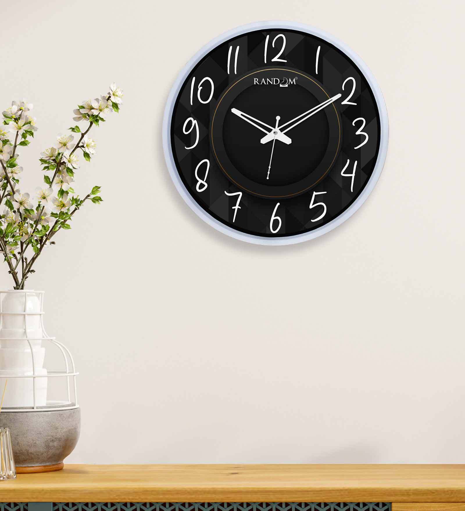 Dual Frame Transformation Plastic Wall Clock In White & Black