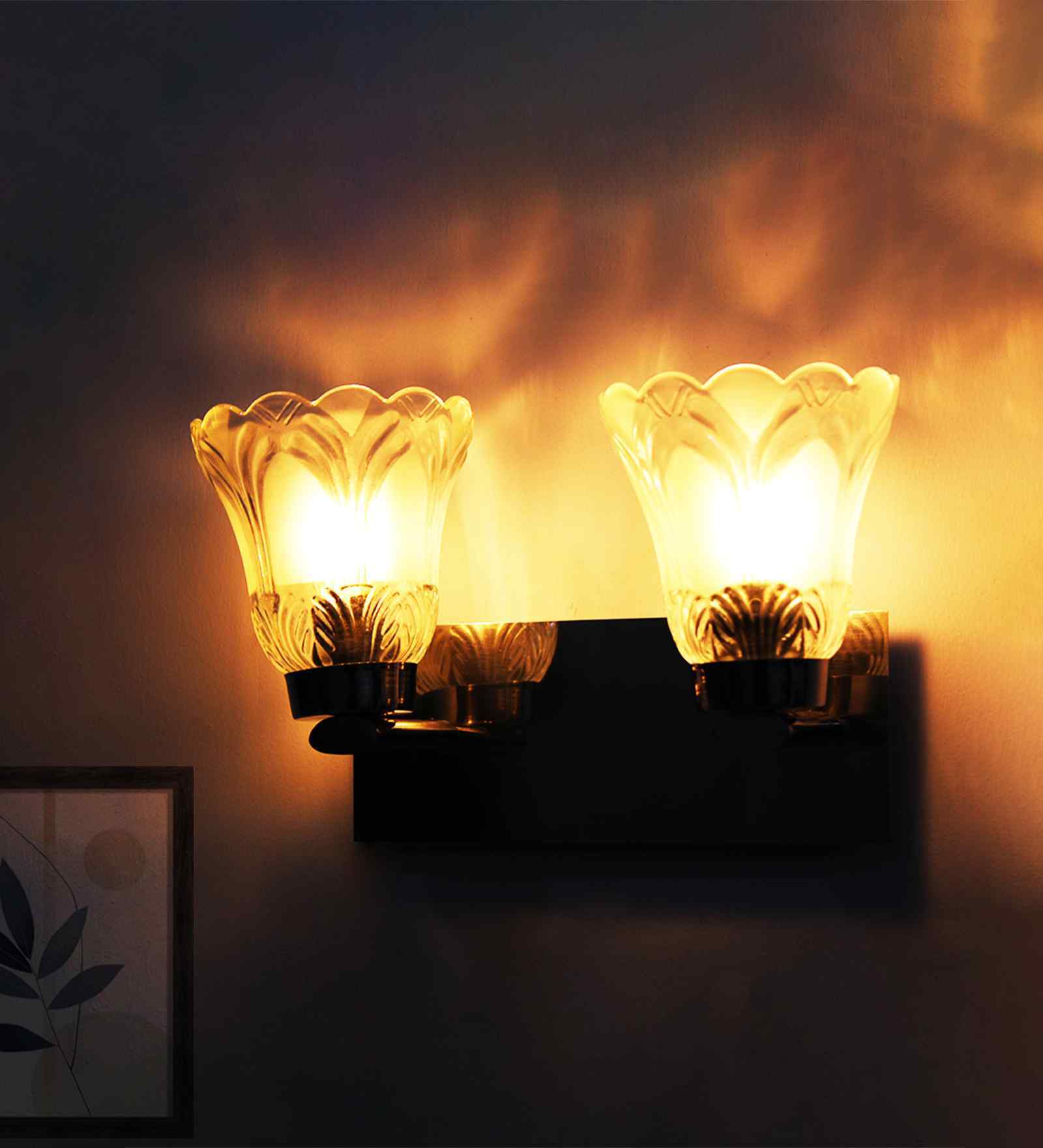 Dual Frosted Glass Wall Sconce