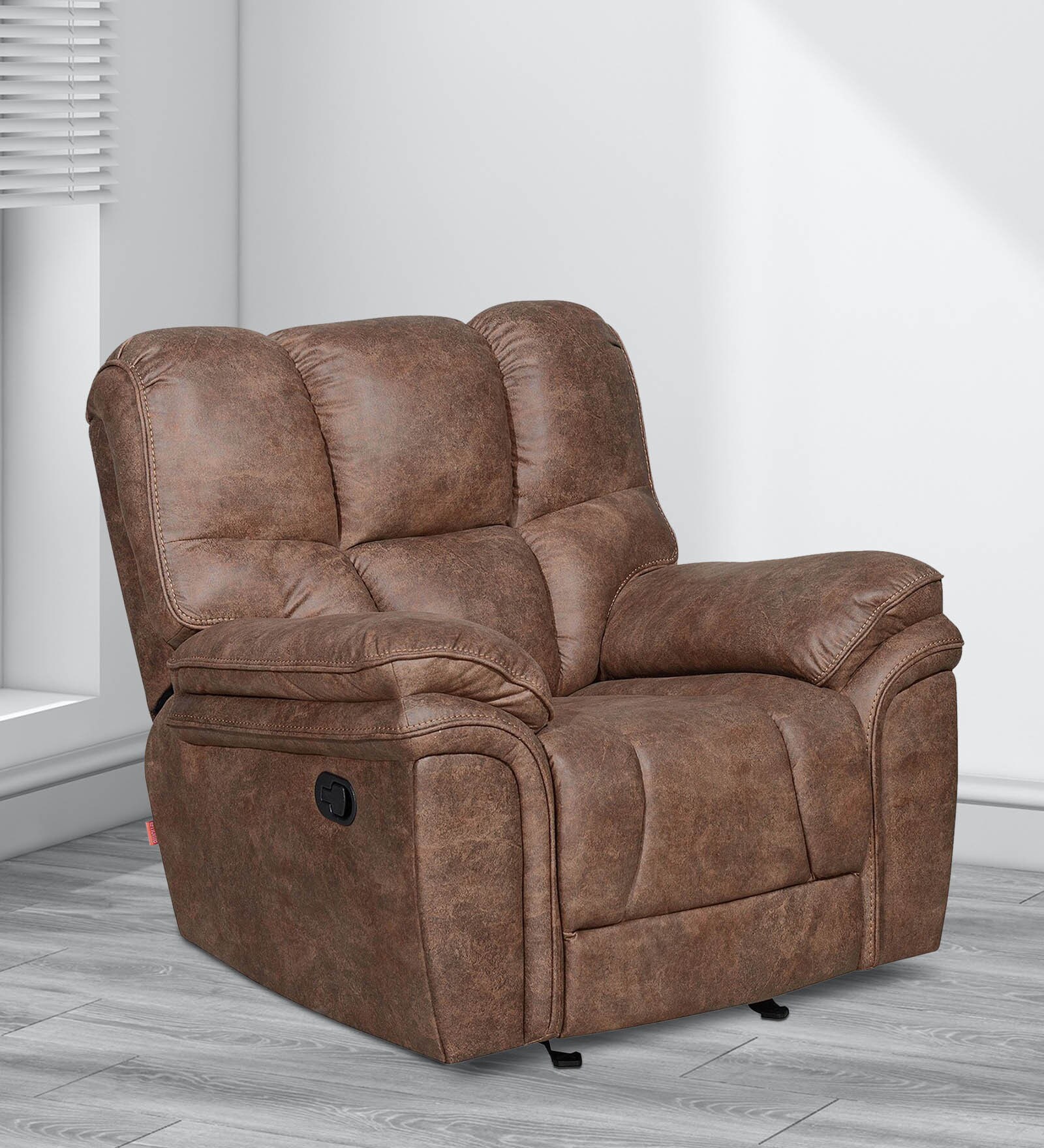 Buy Dubai 1 Seater Recliner in Brown Colour by home Pepperfry