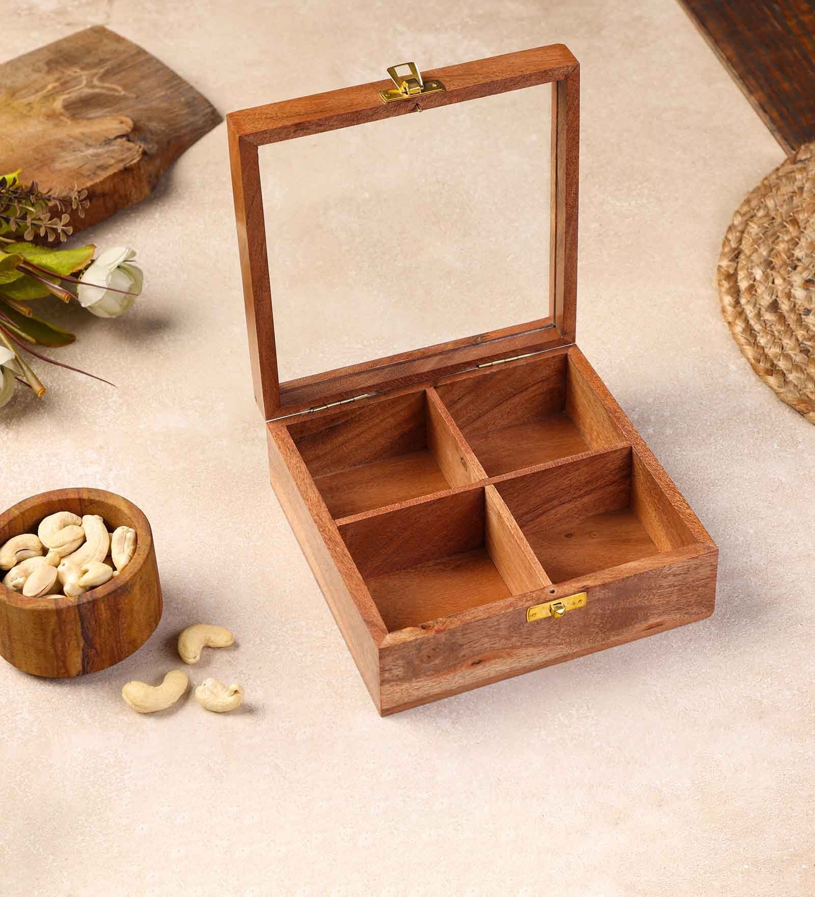 Laos Brown Wood  1 Pcs Spice Box