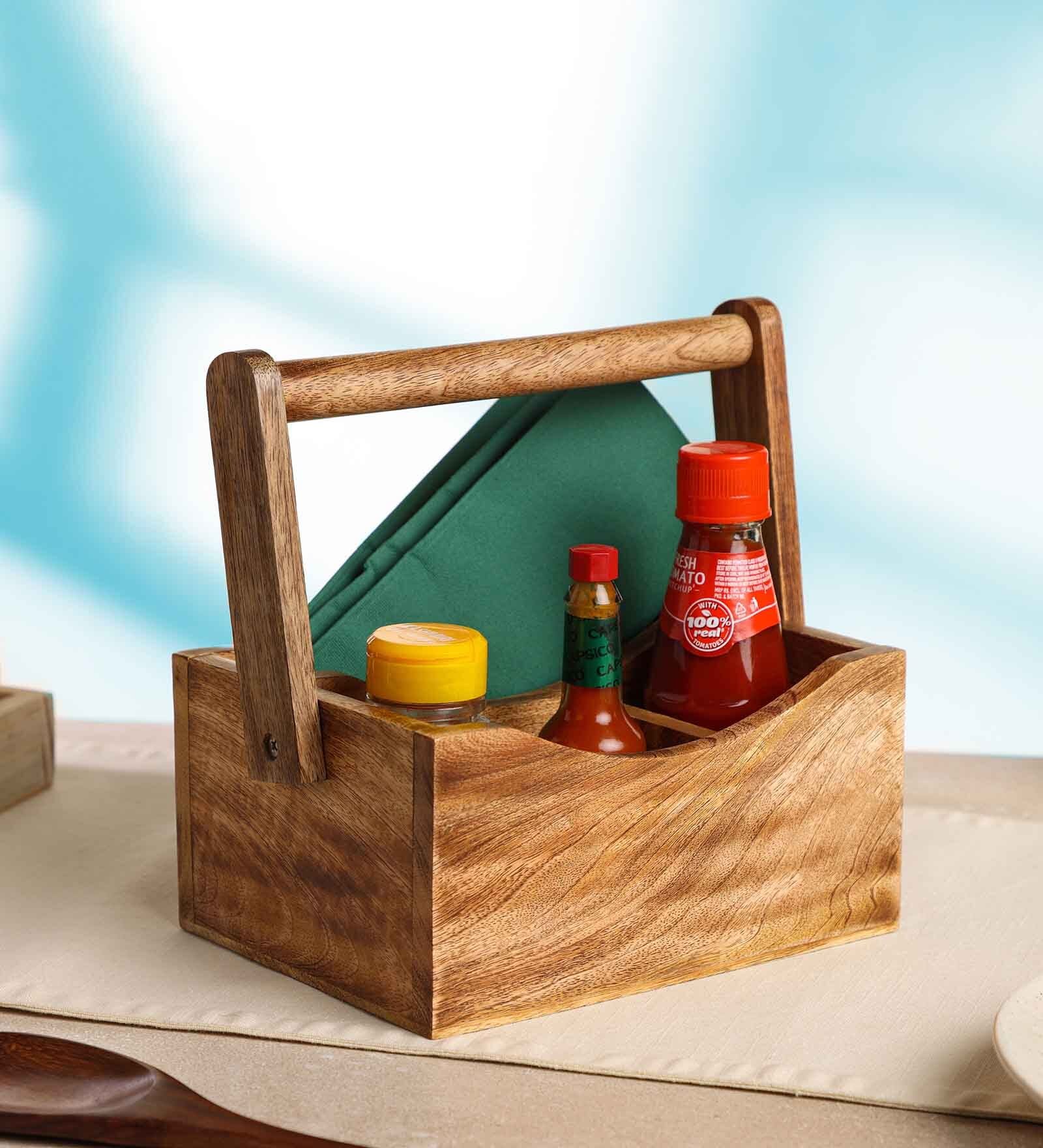 Buy Brown Wood 1 Pcs Cutlery holder at 50% OFF by Dudki | Pepperfry