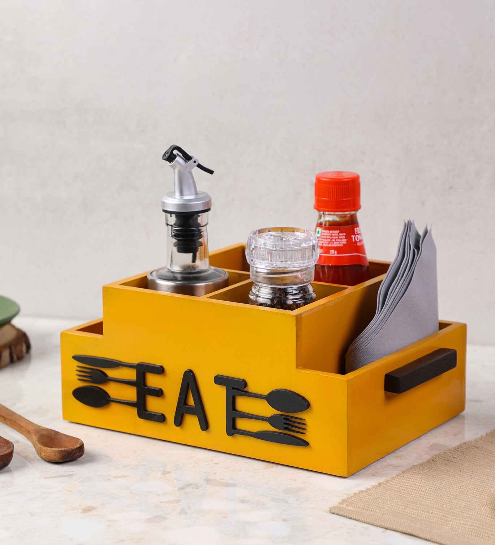 Yellow Wood  1 Pcs Cutlery holder