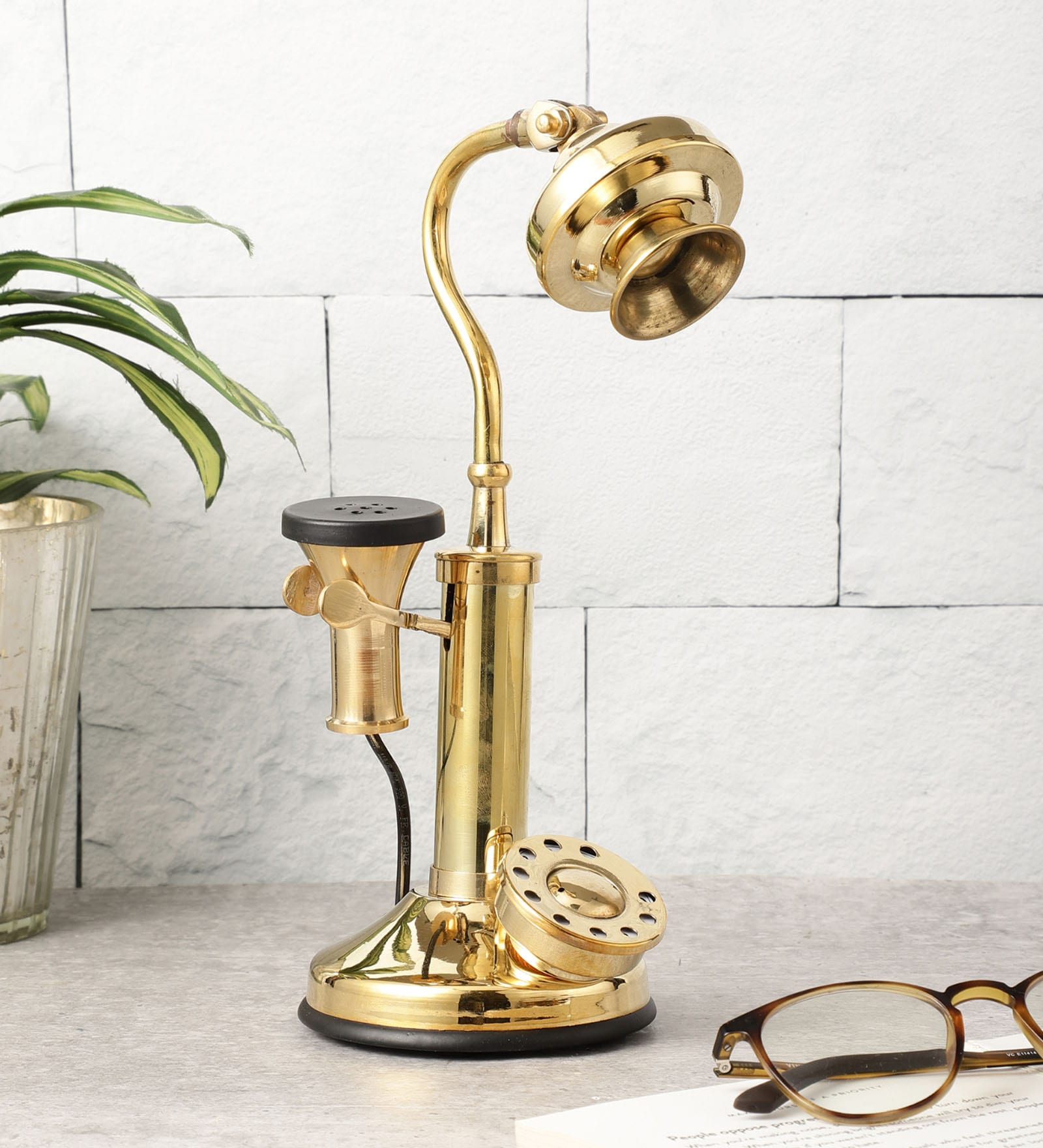 Vintage Looking Phone Golden Brass
Showpiece