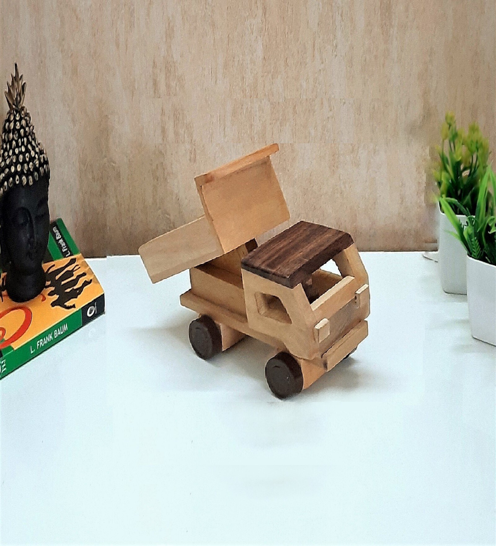 Dumper Yellow Natural Wood Collectible