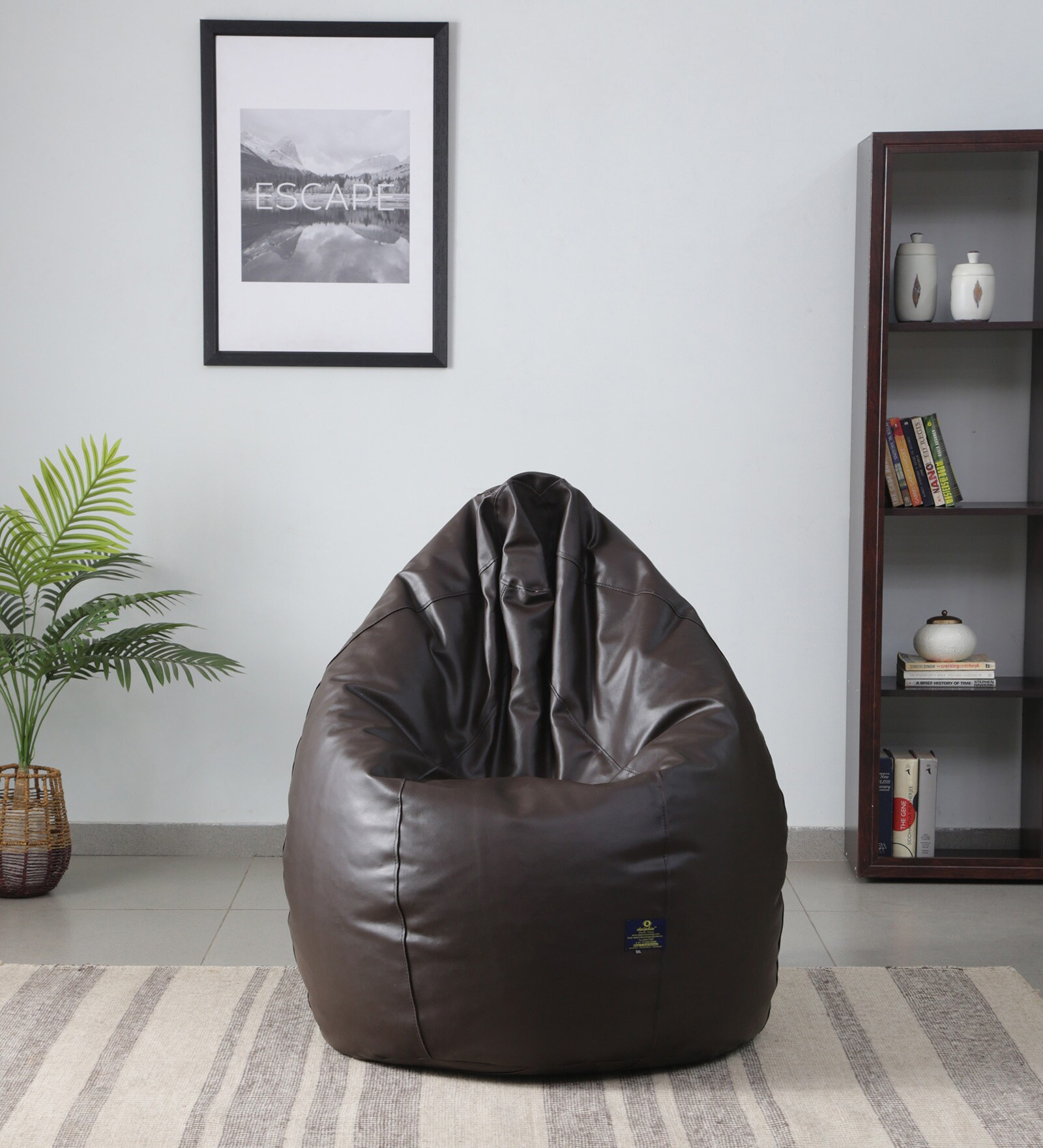 Duncan XXXL Bean Bag with Beans in Brown Colour
