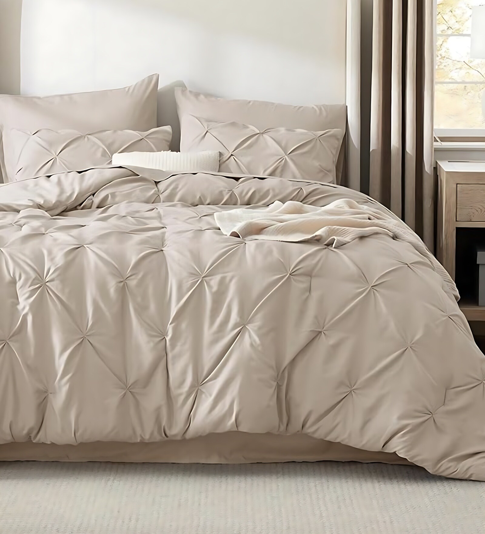 Dune Pin Tuck Ac Comforter And Pillow Shams