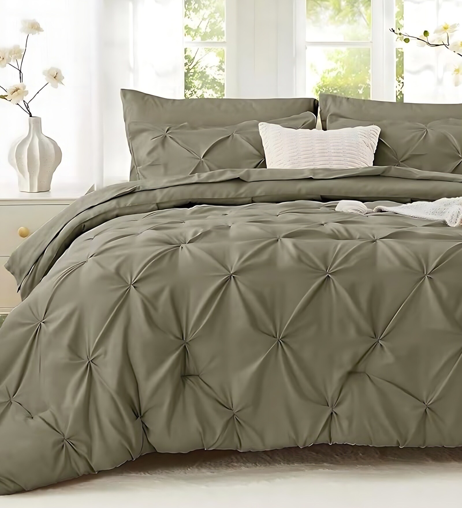 Dune Pin Tuck Ac Comforter And Pillow Shams