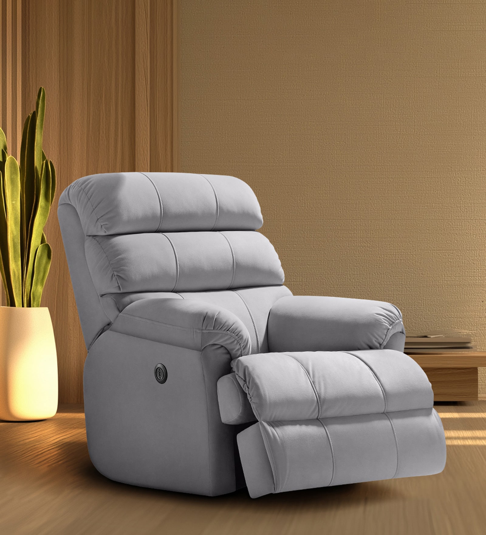 Avalon Posture Pro 1 Seater Rocking And Revoloving Motorized Recliner In Grey Colour