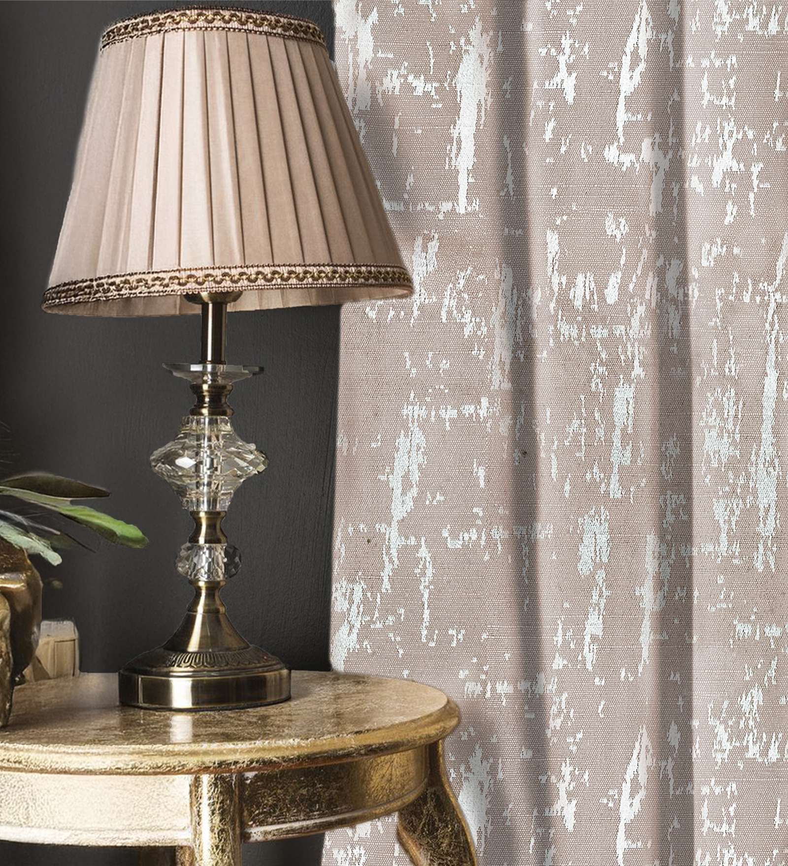 Dusk Soft brown Blackout Jacquard Polyester Curtains for Door Pack of 2