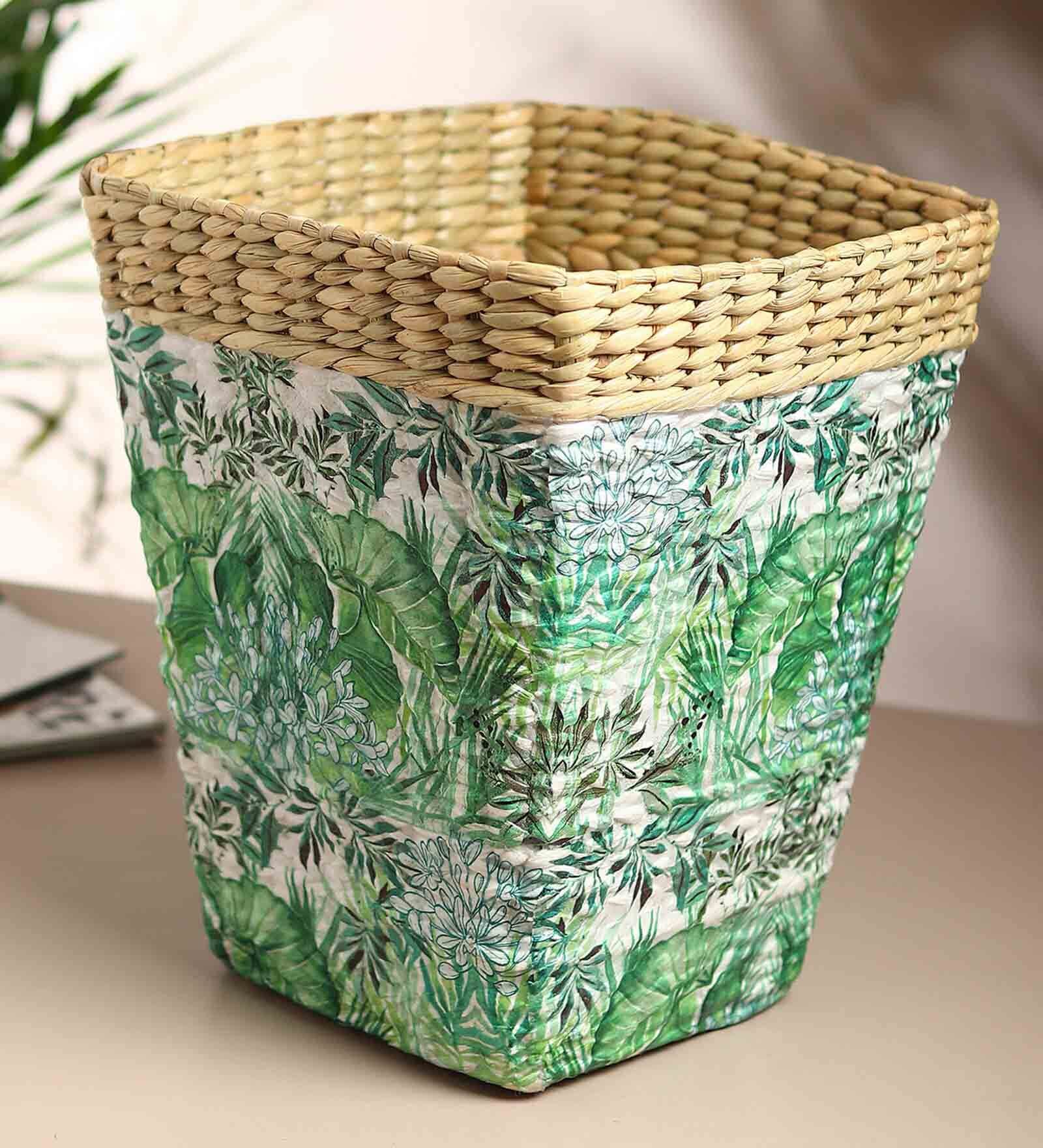 (1Pc) Multicolor Seagrass Handmade Eco-Friendly Dustbin