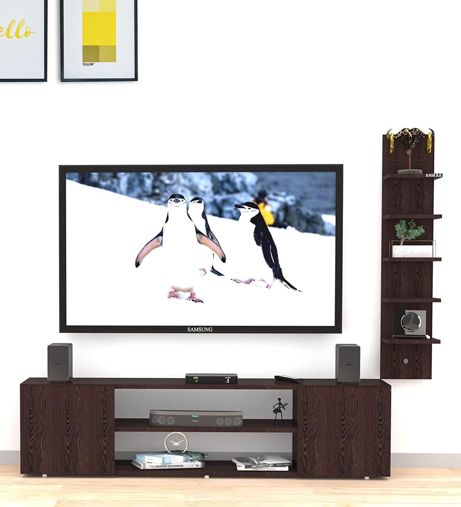 Buy Dustin TV Unit in Wenge Finish for TVs up to 55\ at 17 OFF by