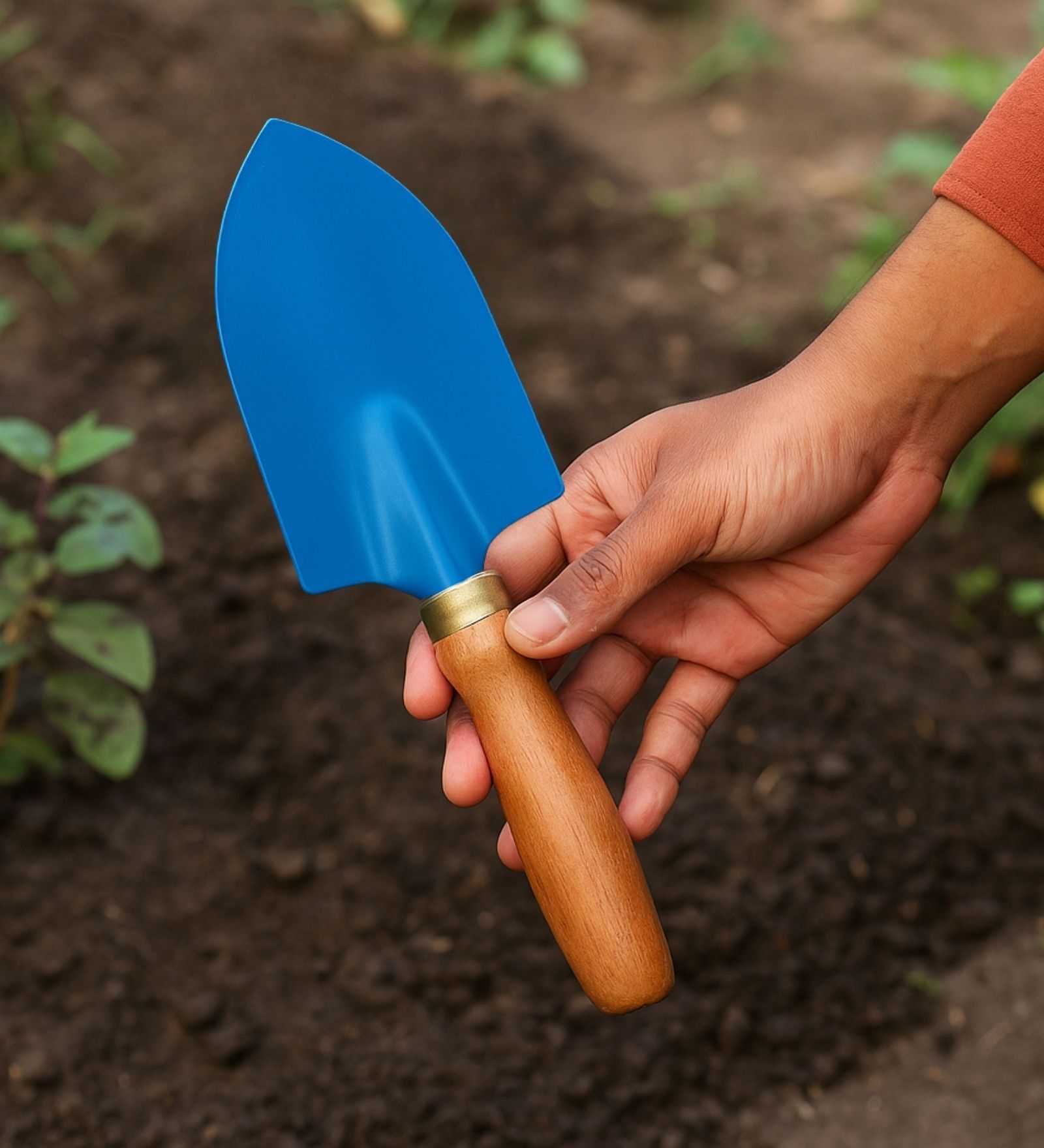 Blue Duty Big 11-Inch Hand Trowel with Wooden