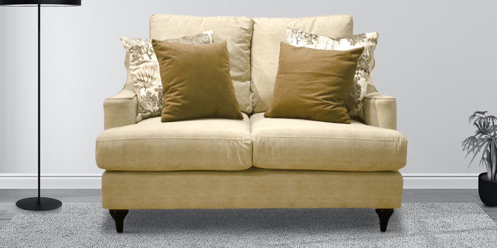 Duram 2 Seater Sofa In Beige Colour