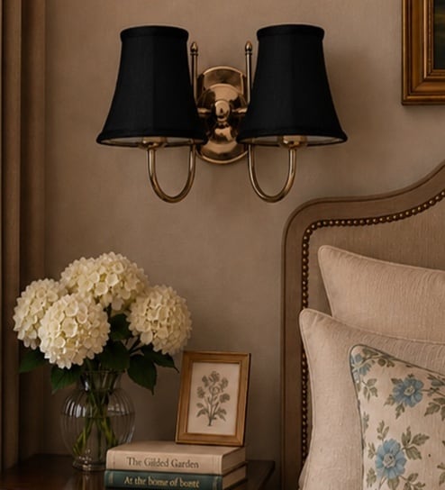 new era Dual Steel Wall Light Cotton Fabric Shade | Bedroom & Office-picture-9