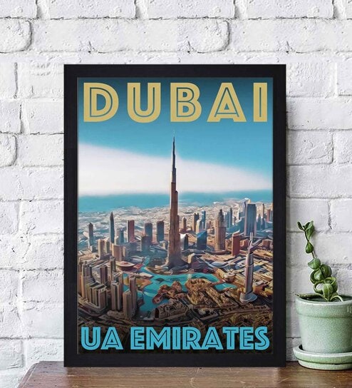 Dubai Ua Emirates Burj Khalifha Texture Paper Framed Art Print by Cheque Decor