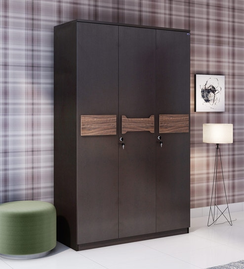 Buy Duke Three Door Wardrobe In Wenge Finish By Crystal Furnitech