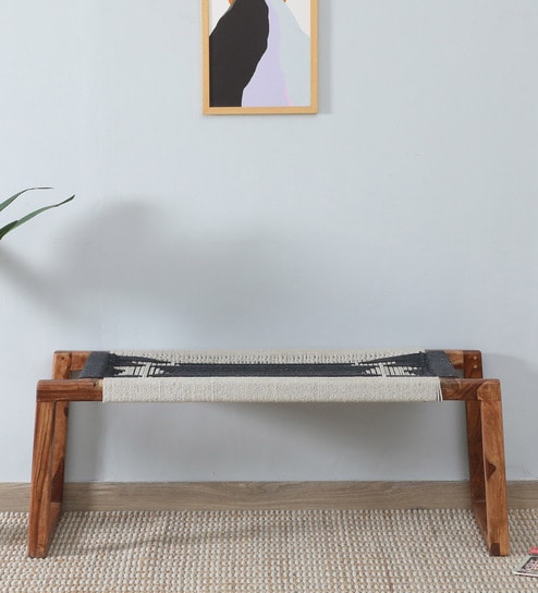 Durante Sheesham Wood 2 Seater Bench In Natural Finish