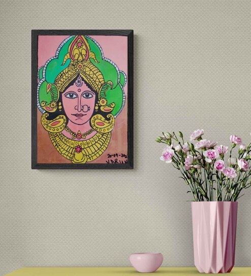 Durga Devi  Handmade Acrylic Paint On Canvas Unframed