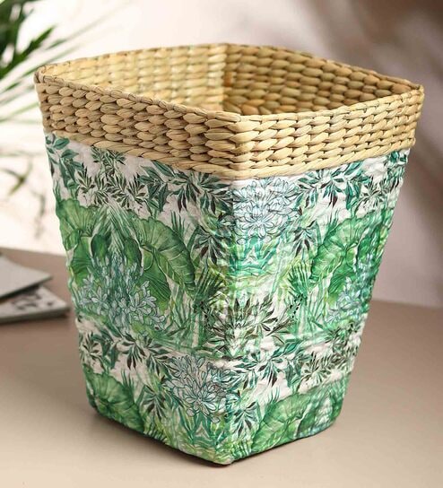 (1Pc) Multicolor Seagrass Handmade Eco-Friendly Dustbin