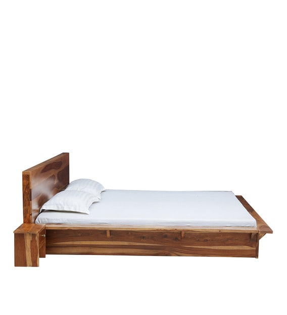 Buy Duvall Solid Wood King Size Platform Bed with 2 Night Stands in
