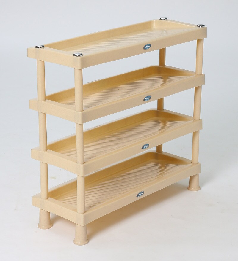 Buy Dura Shoe Rack in Beige Colour by Prima Online Open Shoe Racks