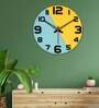 Dual   Wood Wall Clock In Yellow