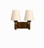 Dual  Gold Wall Lamp with off-white cotton shade