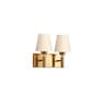 Dual  Gold Wall Lamp with off-white cotton shade