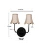 Dual Black Wall Light with Beige Jute Shades