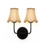 Dual Black Wall Light with Beige Jute Shades