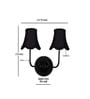 Dual Black Wall Light with Black Cotton Shades