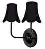 Dual Black Wall Light with Black Cotton Shades