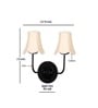 Dual Black Wall Light with Off-White Cotton Shades