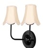 Dual Black Wall Light with Off-White Cotton Shades