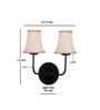 Dual Black Wall Mounted Lamp with Beige Jute Shades