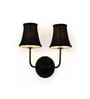 Dual Black Wall Mounted Lamp with Black Cotton Shades